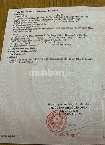 🌷 🌷 🌷 BÁN NHÀ GÓC 2 MẶT TIỀN : 162 ĐỀ THÁM - P. CẦU ÔNG LÃNH - Q. 1