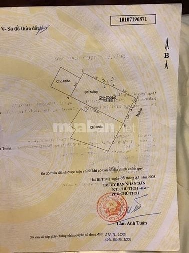 Bán nhà ngõ 121 Kim Ngưu, Q.Hai Bà Trưng, Hà Nội. DT 68,89 m2x3,5T