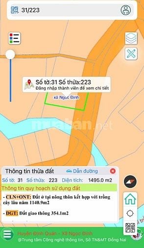 Bán đất chính chủ: xã Ngọc Định, Định Quán, Đồng Nai