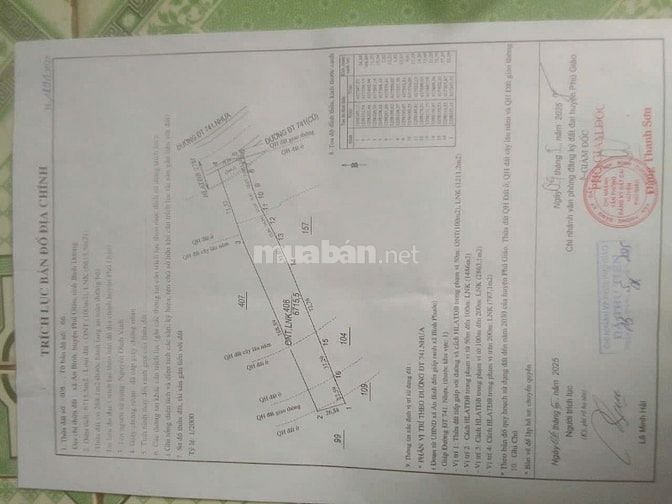 Bán Đất ở+Vườn 2MT đường DT741, X. A.Bình,H.P.Giáo,T.B.Dương giá 9.6tỷ