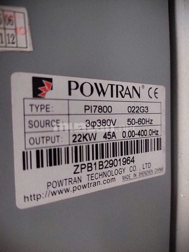 Thanh lý tủ biến tần POWTRAN 22KW 3 pha, 380V