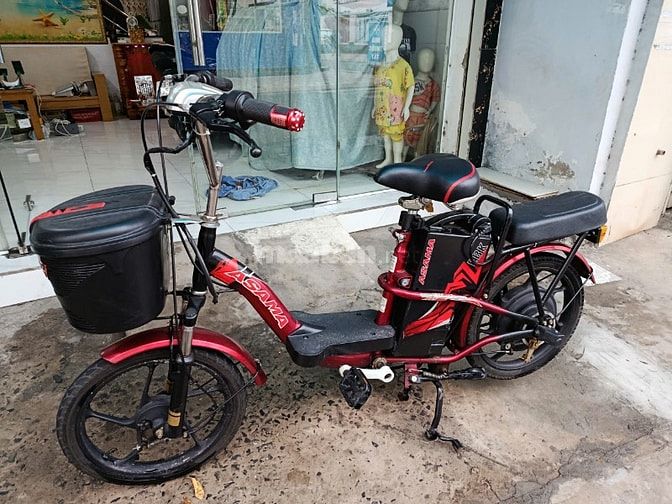 Bán xe đạp điện Asama màu đỏ - 4 bình mới - 5,4 triệu