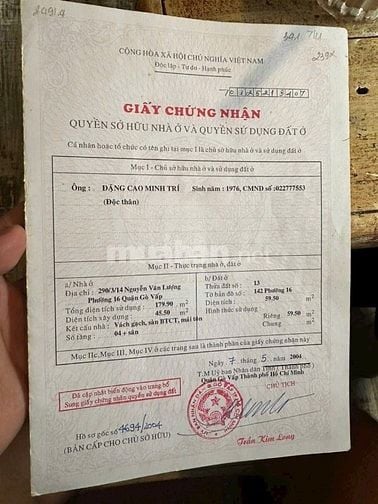 Bán nhà đẹp hẻm xe hơi 340/2/16 Nguyễn Văn Lượng, P16, Gò Vấp