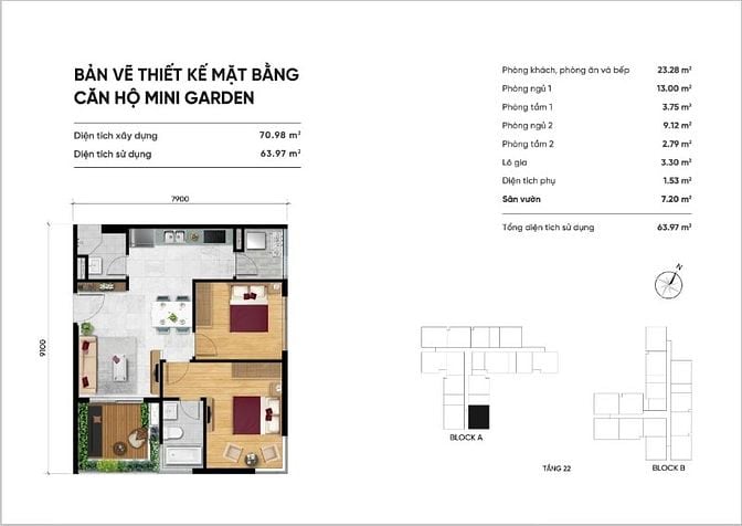 Tôi chính chủ, cần bán căn hộ D-Aqua mini Garden, 2PN - 2 WC tầng cao