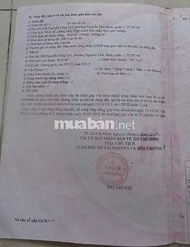 BÁN NHÀ MẶT TIỀN : 164 NGUYỄN CÔNG TRỨ - P. NGUYỄN THÁI BÌNH 