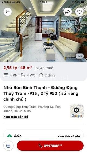 Nhà bán: Gấp Phan Đăng Lưu, P12 - Phú Nhuận 3Ty250/48m2 (sổ riêng)