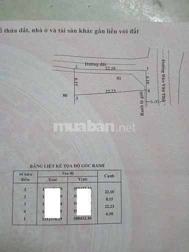  Cần bán lô góc 6x22 nở hậu 8m - Giá 950tr ngay cầu Vượt Củ Chi