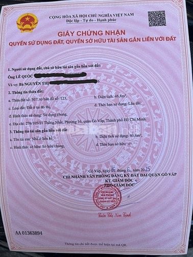 Chính chủ bán nhà hẻm xe hơi 276/105/11 Thống Nhất, phuong16, Gò Vấp