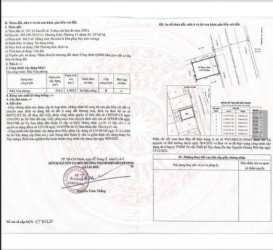 BÁN GẤP TÒA NHÀ GÓC 2 MẶT TIỀN ĐƯỜNG LỚN: 289-291-291A LÝ THƯỜNG KIỆT 