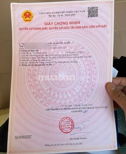 CHÍNH CHỦ NHƯỢNG LẠI LÔ ĐẤT – 167M2 GIÁ 600TR -Đ. 1/QL22 TÂN PHÚ TRUNG