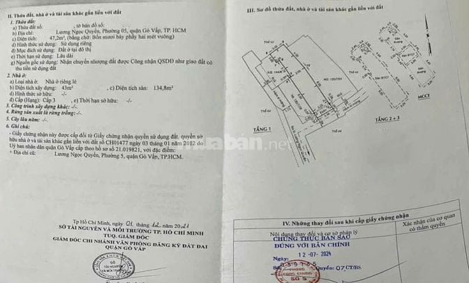 Bán nhà Lương Ngọc Quyền, Gò Vấp, 100m², có thang máy, giá chỉ 16 tỷ