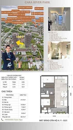 🌿 CARA RIVER PARK 2PN giá  2,2 TỶ. RẺ HƠN CĐT ( chủ cần bán nhanh)