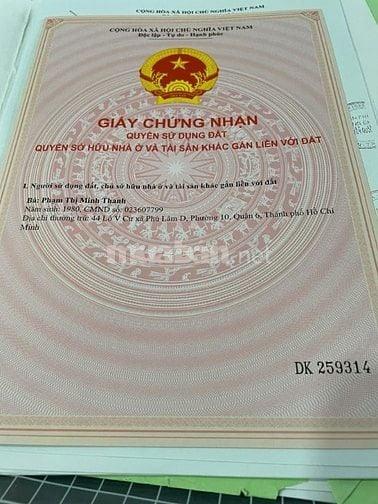 Bán nhà 2 lầu Khu Dân Cư Nam Hùng Vương, Bình Tân, 4PN, giá 4.4 tỷ