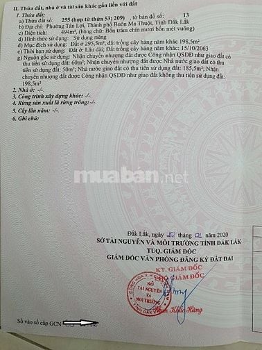 Bán đất thổ cư, hẻm 723 Hà Huy Tập - Đối diện khu đô thị Ân Phú