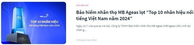 MB Ageas Life (Tập đoàn Quân Đội) tuyển dụng tư vấn bảo hiểm