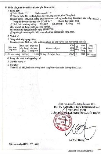 Bán đất nhà xưởng 50.000m² giá bán 195 tỷ (150/usd/m) khu công nghiệp 