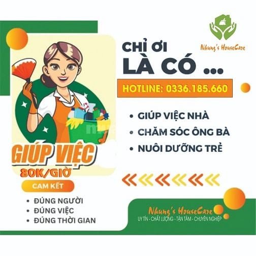 TÌM VIỆC QUẢN GIA - GIÚP VIỆC NHÀ - TẠP VỤ CÔNG TY THEO GIỜ. 