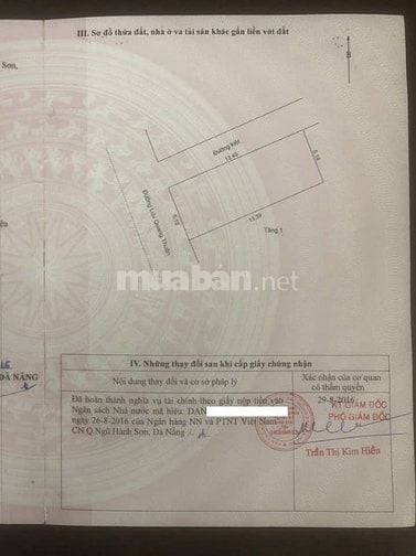 Bán nhà 2 tầng 2 mặt tiền phường Mỹ An, Ngũ Hành Sơn – Giá 9,X Tỷ 