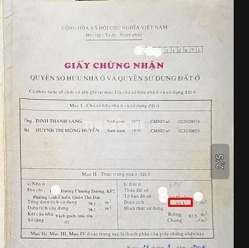 Cơ hội vàng giảm sốc 3.89ty 63.5m2 khu vip Chương Dương, Linh Chiểu TĐ