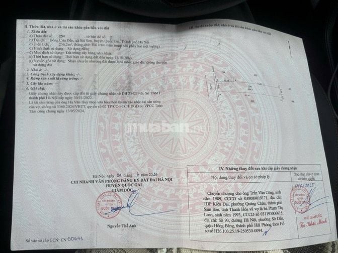 Bán Đất Nông Nghiệp Sài Sơn, Quốc Oai, Dt SĐ 200m2, MT 5m, Đường ô tô 