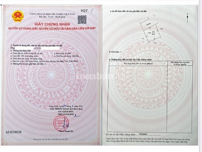 Bán đất nền mặt biển Thịnh Long- Nam Định