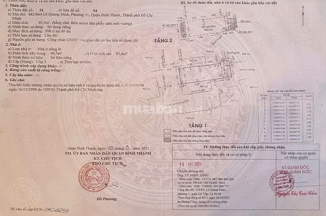 Bán nhà 2 mặt hẻm, xe hơi vào tận cửa, đường Lê Quang Định, Phường 11,