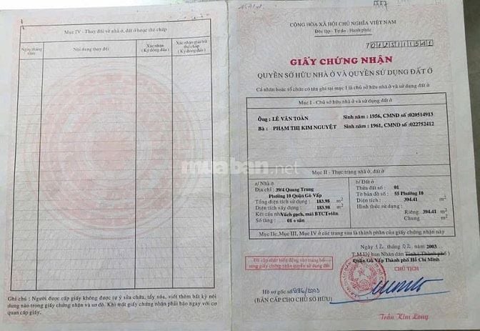 nhà chính chủ hẻm rộng 5m quang trung p10 gò vấp