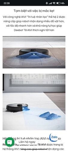 Robot hút bụi lau nhà Ecovacs Deebot Ozmo T8 AIVI Hàng chính hãng