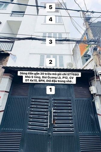 Bán Nhà Hẻm Xe Hơi 84/15/5 Phường 12 Gò Vấp Giá 5.68 Tỷ