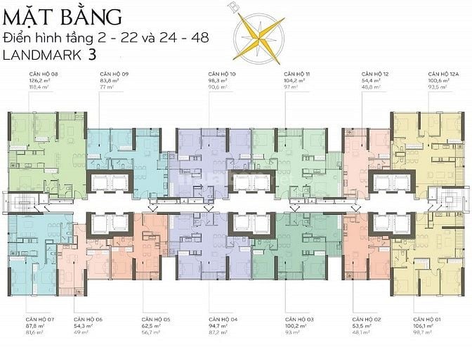 Bán Căn hộ tại Vinhomes Central Park tầng cao gồm 3 phòng ngủ 106m2