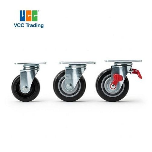 Bánh xe đẩy công nghiệp PU, Nylon, Thép, Cao Su giá tốt