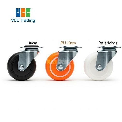 Bánh xe đẩy công nghiệp PU, Nylon, Thép, Cao Su giá tốt
