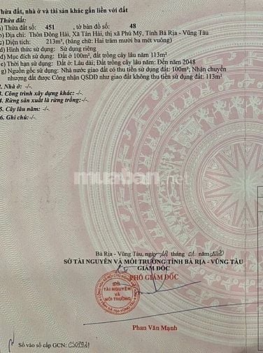 Chính chủ bán căn nhà 213m2 - Thôn Đông Hải - Xã Tân Hải - Thị Xã Phú 