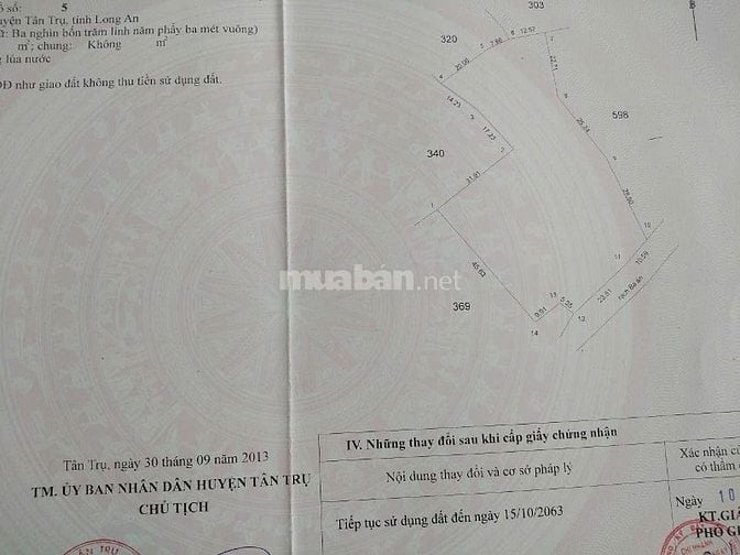 Cần bán 5653m2 đất lúa ven sông ấp 3,Tân Phước Tây, Tân Trụ, Long An