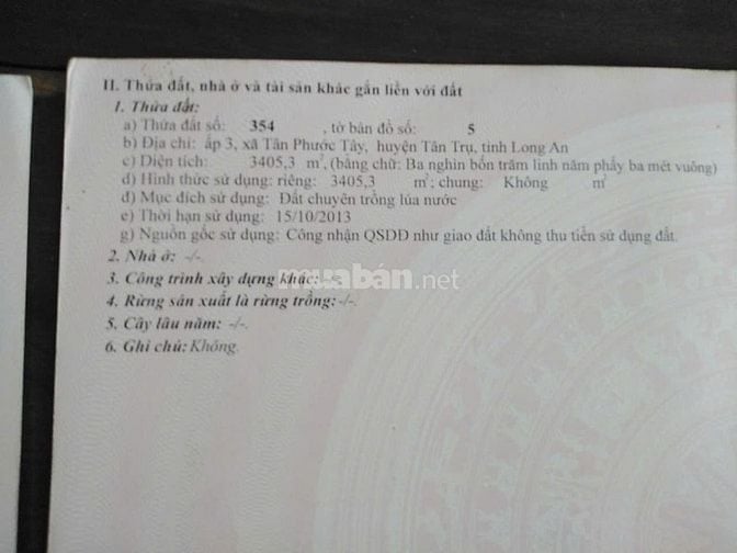 Cần bán 5653m2 đất lúa ven sông ấp 3,Tân Phước Tây, Tân Trụ, Long An