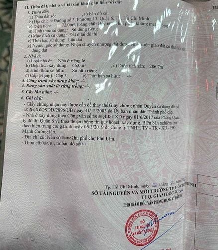 🌷 🌷 🌷 BÁN NHÀ MẶT TIỀN CHỢ PHÚ LÂM : 8 ĐƯỜNG SỐ 3 - P. 13 - Q. 6 