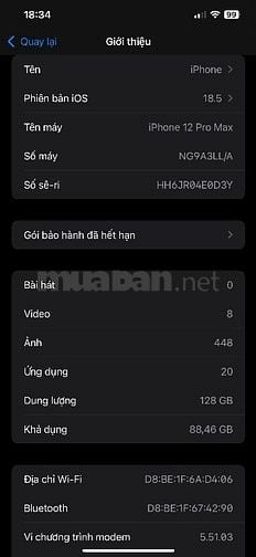 Bán iphone 12 promax 128gb bản quốc tế