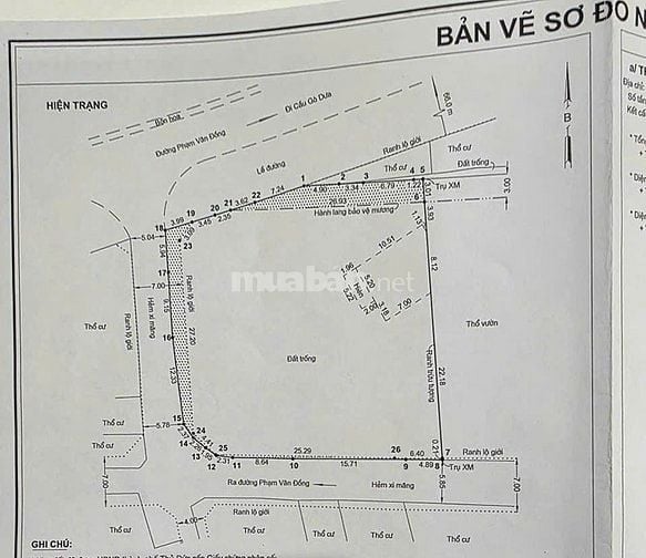 Bán đất 3 mặt tiền Phạm Văn Đồng, 1.300m², vị trí đắc địa, giá 185 tỷ