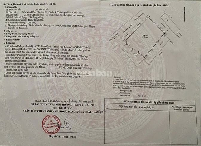 Bán nhà 2 mặt tiền Bến Vân Đồn, Quận 4. 213,8m² đất. giá 380 triệu/m²