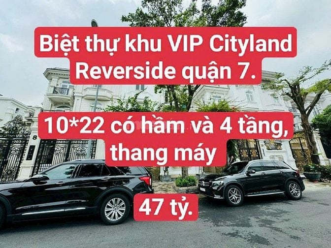 Biệt thự khu VIP Cityland Reverside Quận 7. 10*22, hầm+4 tầng, TM. 44 