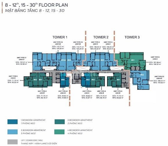 Bán Căn hộ tại Q2 Thảo Điền gồm 2 phòng ngủ tầng cao view city 71m2