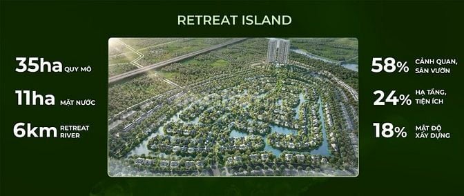 Villa Đơn Lập Biệt Thự Đảo Eco Retreat, chỉ từ 22 tỷ/căn view Sông