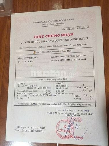 Bán nhà mặt tiền 400 đường Cộng Hòa, P.13, Q.Tân Bình, gần nhà ga T3