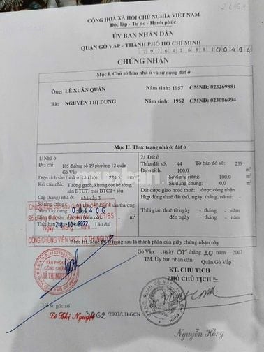 Bán mặt tiền Bùi Quang Là -p12-Gò vấp 
