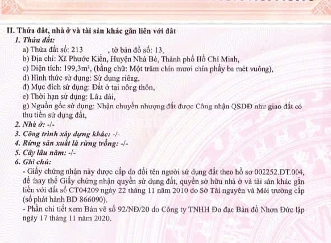 Bán nền 200m2 Khu C dự án Làng Đại Học, Nhà Bè