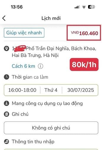Tuyển giúp việc theo giờ thu nhập CAO, làm GẦN NHÀ
