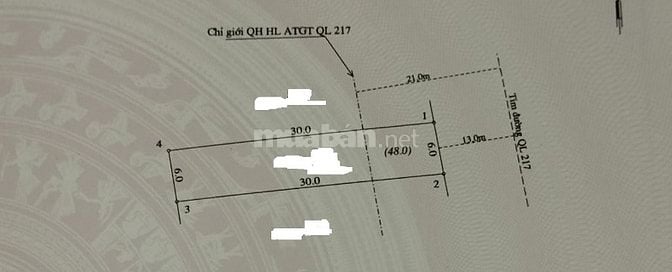 Đất thổ cư đã có sổ đỏ, mặt tiền quốc lộ 217 Huyện Bá Thước-Thanh Hóa