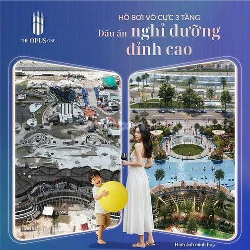 Căn 2 PN Opus One Vinhome Quận 9 view nội khu Tặng 500tr, xe VF3,