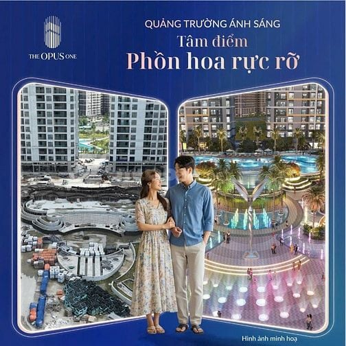 Căn 2 PN Opus One Vinhome Quận 9 view nội khu Tặng 500tr, xe VF3,