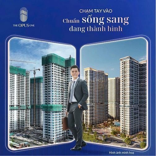 Căn 2 PN Opus One Vinhome Quận 9 view nội khu Tặng 500tr, xe VF3,